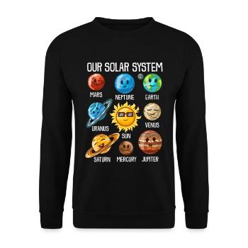 Système solaire T-Shirt Planet Universe Gift - Sweat-shirt Unisexe - noir - Devant - Alina (178cm) & Michal (187cm)