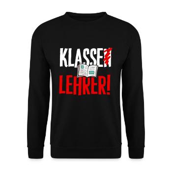 Lehrer Schule T-Shirt Ferien Klasse Geschenk - Unisex Pullover - Schwarz - Vorne - Alina (178cm) & Michal (187cm)