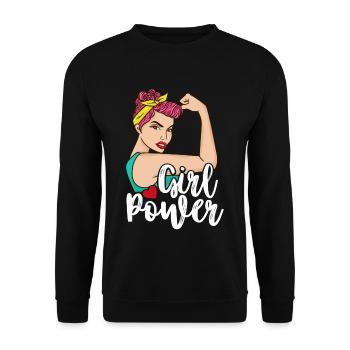 Girl Power Shirt Women's Rights Freedom Emanze - Unisex Sweatshirt - black - Front - Alina (178cm) & Michal (187cm)