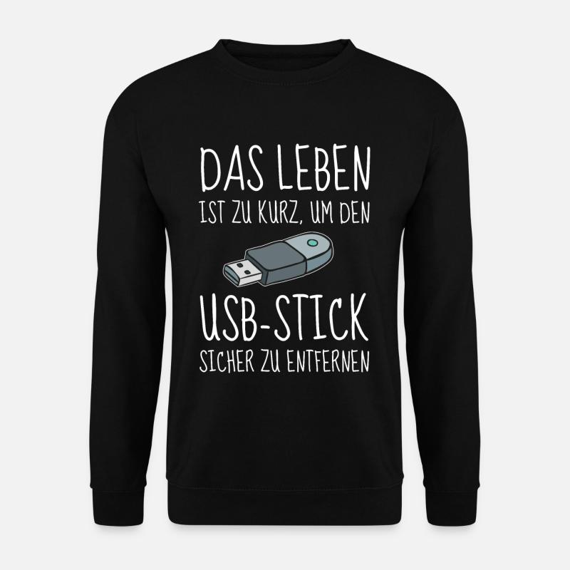 Bürohumor lustig USB-Stick Office Fun Computer - Unisex Pullover - Schwarz