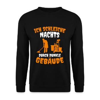 Gebäudereiniger Putzfrau lustiger Spruch Witz Fun - Unisex Pullover - Schwarz - Vorne - Alina (178cm) & Michal (187cm)