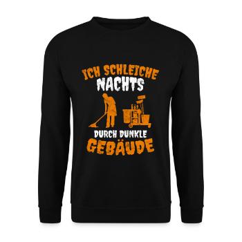 Gebäudereiniger Putzfrau lustiger Spruch Witz Fun - Unisex Pullover - Schwarz - Vorne - Alina (178cm) & Michal (187cm)
