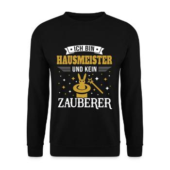 Lustiges Hausmeister Facility Manager Fun Geschenk - Unisex Pullover - Schwarz - Vorne - Alina (178cm) & Michal (187cm)
