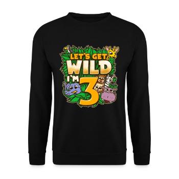 I'm 3 Dinosaur Safari Birthday T-Shirt - Unisex Sweatshirt - black - Front - Alina (178cm) & Michal (187cm)
