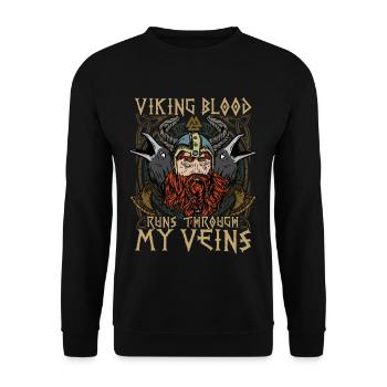 Viking blood T-shirt for the proud Nordmann - Unisex Sweatshirt - black - Front - Alina (178cm) & Michal (187cm)