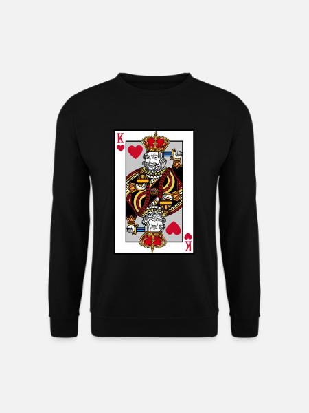 Blackjack Herz König T-Shirt Karten Poker Geld - Unisex Pullover - Schwarz