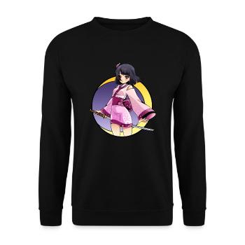 Samouraï anime girl - Sweat-shirt Unisexe - noir - Devant - Alina (178cm) & Michal (187cm)