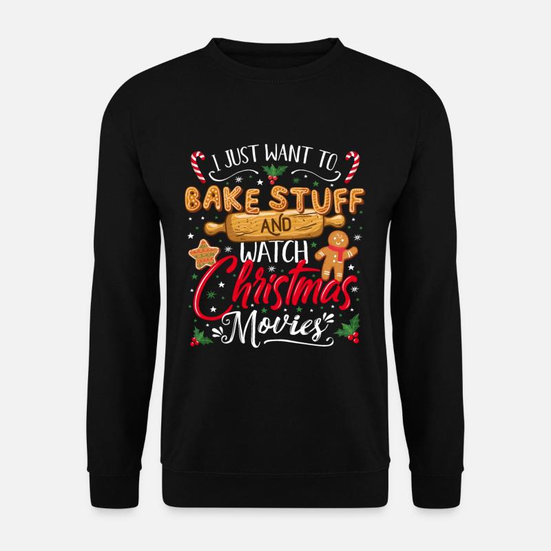 Weihnachtsbäckerei Plätzchen Lebkuchen Backen Xmas - Unisex Pullover - Schwarz