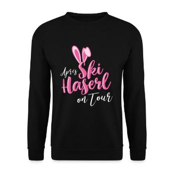 Cadeau de fête de ski lapin de ski drôle après - Sweat-shirt Unisexe - noir - Devant - Alina (178cm) & Michal (187cm)