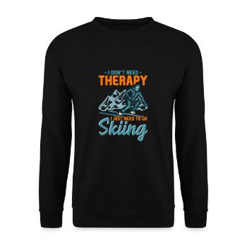 Ski thérapie t-shirt montagnes sport bière d'hiver - Sweat-shirt Unisexe - noir - Devant - Alina (178cm) & Michal (187cm)