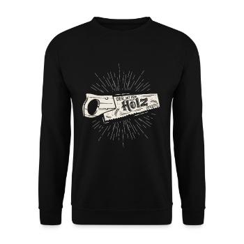 The one with the wood speaks carpenter carpenter wood - Unisex Sweatshirt - black - Front - Alina (178cm) & Michal (187cm)