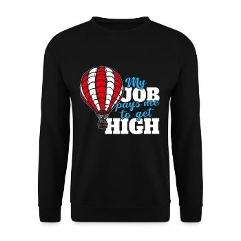 Ballonfahrer Ballonfahren Heißluftballon Pilot Fun - Unisex Pullover - Schwarz - Vorne - Alina (178cm) & Michal (187cm)