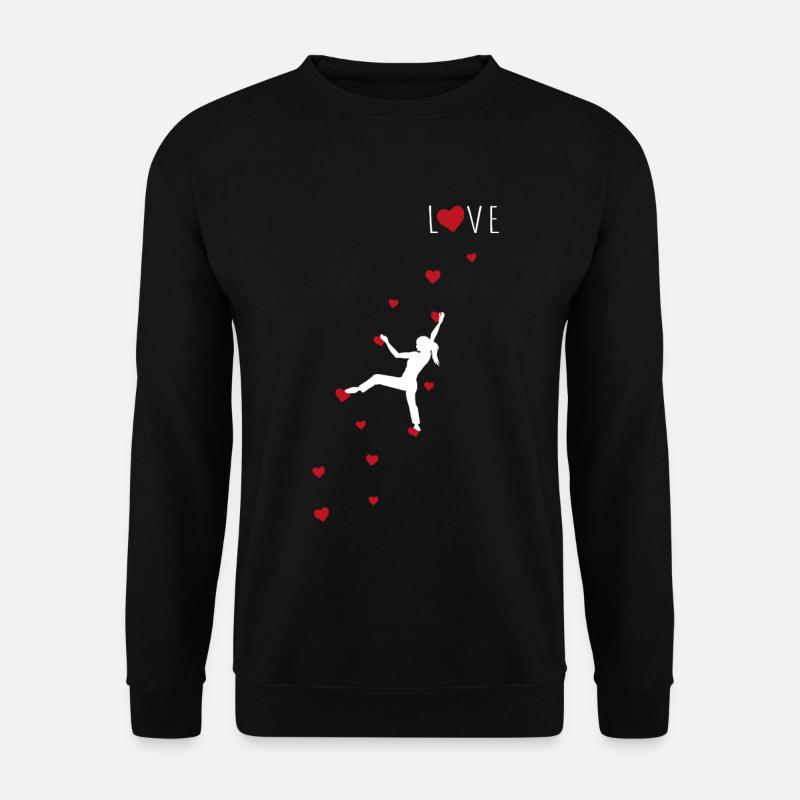 Love Bouldern Klettern Freeclimbing Kletterer Fun - Unisex Pullover - Schwarz