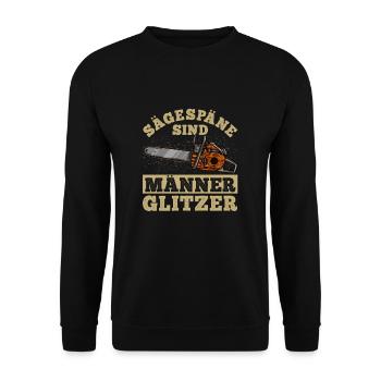Sägespäne sind Männer Glitzer Holzfäller Bäume - Unisex Pullover - Schwarz - Vorne - Alina (178cm) & Michal (187cm)