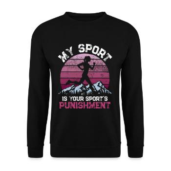 Funny runner jogger running cardio fitness - Unisex Sweatshirt - black - Front - Alina (178cm) & Michal (187cm)