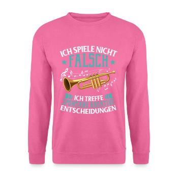 Lustiger Spruch Trompete Trompeter Bigband Musiker - Unisex Pullover - Pink - Vorne