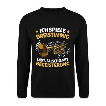 Trompeter Trompete Musiker Anfänger Bigband Jazz - Unisex Pullover - Schwarz - Vorne - Alina (178cm) & Michal (187cm)