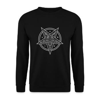 Baphomet Pentagram Satan Occult Heath 666 T-Shirt - Unisex Sweatshirt - black - Front - Alina (178cm) & Michal (187cm)