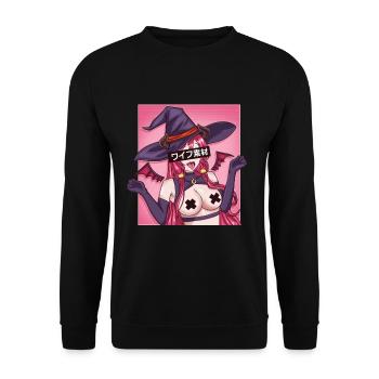 Anime manga fille japon seins cosplay culture - Sweat-shirt Unisexe - noir - Devant - Alina (178cm) & Michal (187cm)