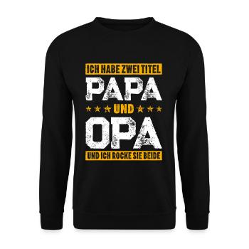 Papa Opa zwei Titel Vatertag Opa Loading Geschenk - Unisex Pullover - Schwarz - Vorne - Alina (178cm) & Michal (187cm)