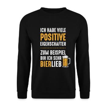 Bierlieb Bierschutzverein lustiger Bier Fun Spruch - Unisex Pullover - Schwarz - Vorne - Alina (178cm) & Michal (187cm)