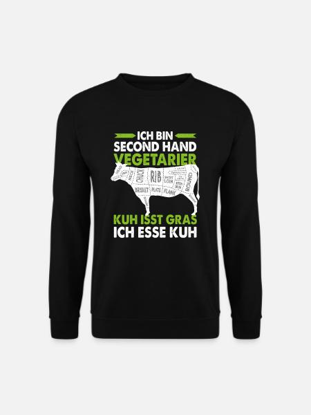 Second Hand Vegetarier Beef-Cuts Anti-Vegan Essen - Unisex Pullover - Schwarz