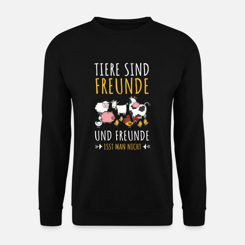 Tiere sind Freunde Vegan Leben Veganer Veganerin - Unisex Pullover - Schwarz