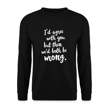 Klugscheißer Besserwisser Naseweis lustig Spruch - Unisex Pullover - Schwarz - Vorne - Alina (178cm) & Michal (187cm)