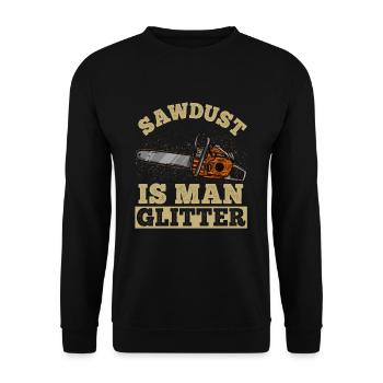 Sawdust Man Glitter Tronçonneuse Construction Worker Glitter - Sweat-shirt Unisexe - noir - Devant - Alina (178cm) & Michal (187cm)
