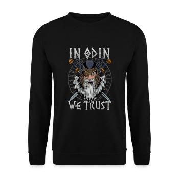 Dans Odin, nous faisons confiance au guerrier de l'épée de la fierté viking - Sweat-shirt Unisexe - noir - Devant - Alina (178cm) & Michal (187cm)