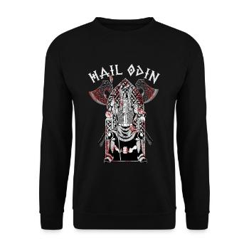 Hail Odin Warrior Valhalla Beard Heide Pride Honor - Unisex Sweatshirt - black - Front - Alina (178cm) & Michal (187cm)