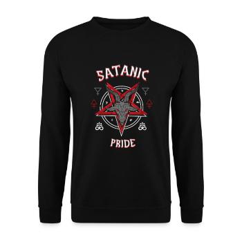 Satanic Pride I Goat Head Baphomet - Unisex Pullover - Schwarz - Vorne - Alina (178cm) & Michal (187cm)