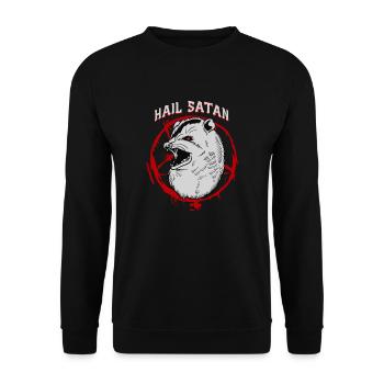 Hail Satan I Satanic Possum - Unisex Sweatshirt - black - Front - Alina (178cm) & Michal (187cm)