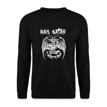 Hail Satan I Satanic Baphomet - Unisex Sweatshirt - black - Front - Alina (178cm) & Michal (187cm)