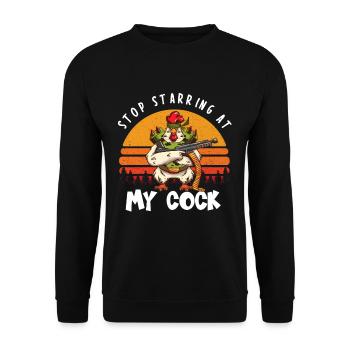 Arrêtez de regarder My Cock I Chicken Whisperer - Sweat-shirt Unisexe - noir - Devant - Alina (178cm) & Michal (187cm)