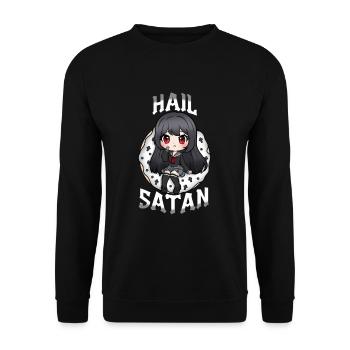 Hail Satan I Creepy Cute Witch - Unisex Sweatshirt - black - Front - Alina (178cm) & Michal (187cm)