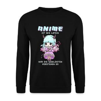 Anime est comme Latin I Creepy Cute Witch - Sweat-shirt Unisexe - noir - Devant - Alina (178cm) & Michal (187cm)