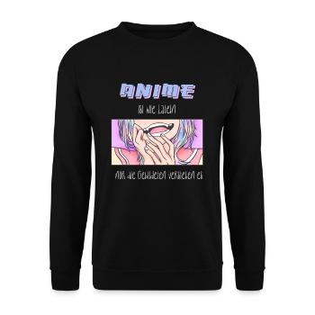 Anime est comme Latin I Creepy Cute Anime Girl - Sweat-shirt Unisexe - noir - Devant - Alina (178cm) & Michal (187cm)