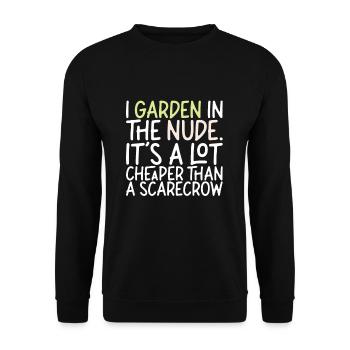 Je jardine dans le nu Je jardin drôle - Sweat-shirt Unisexe - noir - Devant - Alina (178cm) & Michal (187cm)