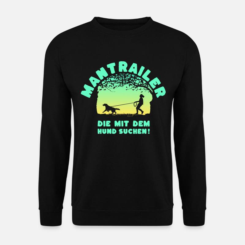 Mantrailer - die mit dem Hund suchen Frau Setter s - Unisex Pullover - Schwarz