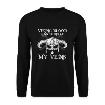 Le sang viking coule dans mes veines Walhalla - Sweat-shirt Unisexe - noir - Devant - Alina (178cm) & Michal (187cm)