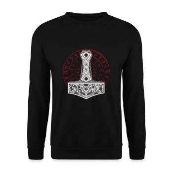 Marteau Viking Mjolnir - Sweat-shirt Unisexe - noir - Devant - Alina (178cm) & Michal (187cm)