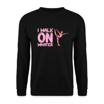 I Walk On Water Funny Figure Skater - Unisex Sweatshirt - black - Front - Alina (178cm) & Michal (187cm)