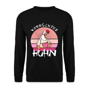 Crazy Chicken Funny Farmer - Unisex Sweatshirt - black - Front - Alina (178cm) & Michal (187cm)