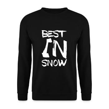 Best In Snow Skifahrer Snowboarder Wintersport - Unisex Pullover - Schwarz - Vorne - Alina (178cm) & Michal (187cm)