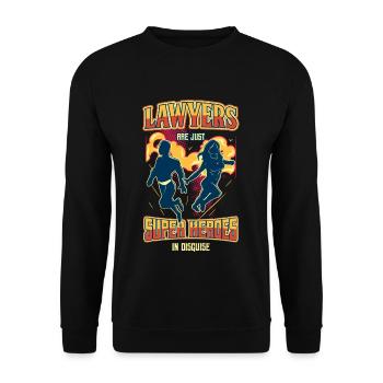 Lawyers Are Just Superheroes in Disguise - Unisex Sweatshirt - black - Front - Alina (178cm) & Michal (187cm)