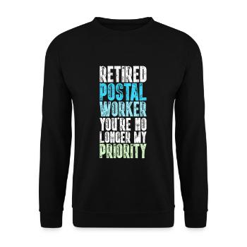 Retired Postal Worker Funny Mailman - Unisex Sweatshirt - black - Front - Alina (178cm) & Michal (187cm)