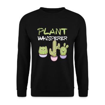 Plant Whisperer I Funny Gardening - Unisex Sweatshirt - black - Front - Alina (178cm) & Michal (187cm)