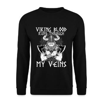 Le sang viking coule dans mes veines I Valhalla - Sweat-shirt Unisexe - noir - Devant - Alina (178cm) & Michal (187cm)