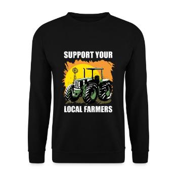 Support Your Local Farmers I Funny Farming - Unisex Sweatshirt - black - Front - Alina (178cm) & Michal (187cm)